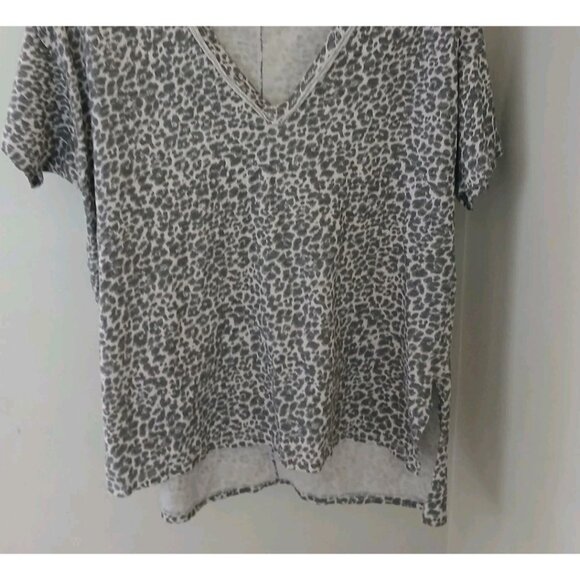 Pilcro Anthropologie The Jordyn Cotton Slub V Neck T Shirt Size Medium Brown - Picture 4 of 11